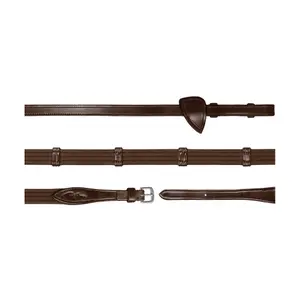 Riendas de caballo de cuero y tela con 9 barras de sujeción Dy'on 5/8 image-0