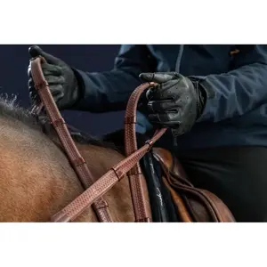 Rênes pour cheval en caoutchouc avec 7 arretoirs Dy'on image-0