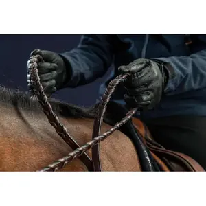 Rédeas de cavalo em couro entrançado Dy'on 1/2 image-1