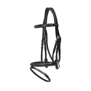 Bridon équitation muserolle combinée avec joues à pression Dy'on image-0