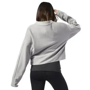 Damen Sweatshirt mit langen Ärmeln Reebok TE Twill Crew image-4