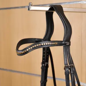 Frontal en V cuir pour cheval Dy'on Swarovski image-0