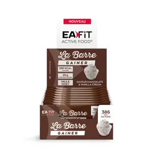 Barres de nutrition gainer chocolate vanilla cream EA Fit (x16) image-2
