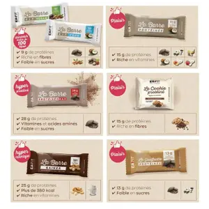 Barres de nutrition gainer chocolate vanilla cream EA Fit (x16) image-4