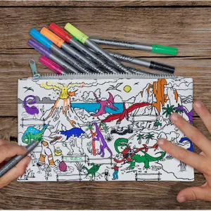 Set infantil para colorear y aprender - dinosaurio Eat Sleep Doodle image-3