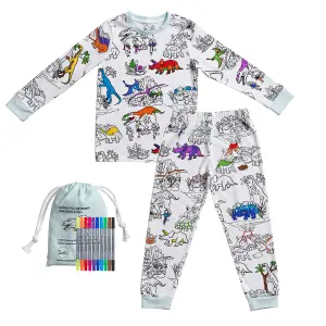 Children's pyjamas Eat Sleep Doodle Dinosaur image-0