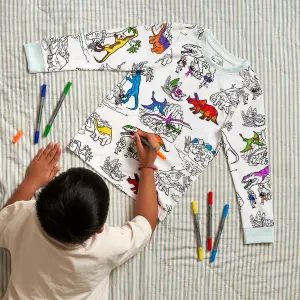 Children's pyjamas Eat Sleep Doodle Dinosaur image-2