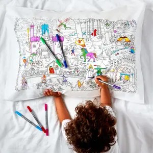 Funda infantil para colorear y aprender - cuentos y leyendas Eat Sleep Doodle [Taille 75x50 cm] image-2