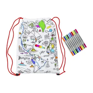 Kinderrucksack - Weltkarte Eat Sleep Doodle image-1