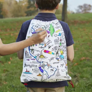 Kinderrucksack - Weltkarte Eat Sleep Doodle image-2
