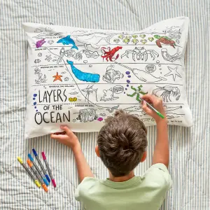 Colouring pillowcase for kids Eat Sleep Doodle image-1
