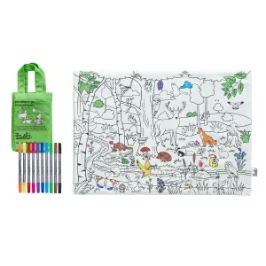 Children's Forest Pattern Coloring Book Eat Sleep Doodle image-0
