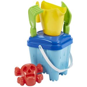 a2100519-beach-games-chateau-fort-garni-bucket-ecoiffier-blue-yellow-green-red-15-cm