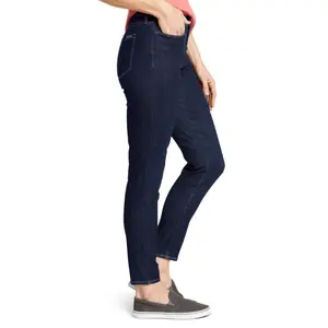 Girl's slightly curved high-waisted jeans Eddie Bauer Voyager image-1