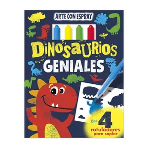 Cool dinosaurs spray art activity book Edibook image-0