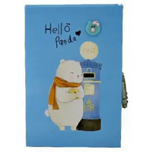 Diary with padlock in 4 designs Ediciones Saldaña Premium Panda image-0