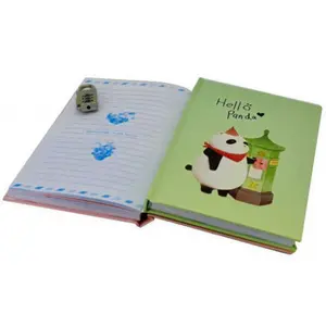 Diary with padlock in 4 designs Ediciones Saldaña Premium Panda image-1