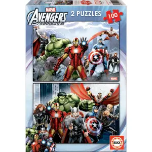 Πάζλ 2x100 κομματιών Educa Borras Marvel Avengers image-0