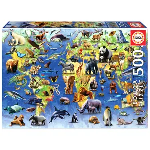 500-piece puzzle Educa Borras One Hundred Endangered Species image-1