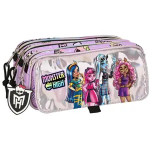 Children's triple Pencil case Educa Borras Monster High Best Boos image-0