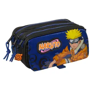 Children's triple Pencil case Educa Borras Naruto Shippuden Ninja image-0