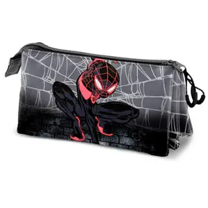 Children's triple Pencil case Educa Borras Marvel Spiderman Spin image-0