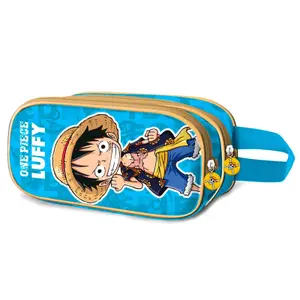 Dubbelt pennskrin för barn Educa Borras One Piece Monkey image-0