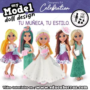 Coffret vêtements pour poupée Educa My Model Doll Design Celebration image-3