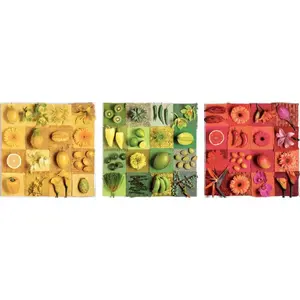 Puzzle 3 x 500 pieces triple fruit flowers Educa image-1