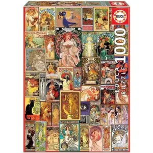 1000 piece puzzle Educa Collage Art Noveau image-0