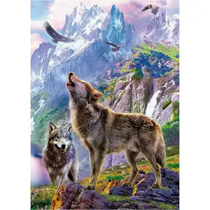 500-piece lobos puzzle in the rocks Educa image-1