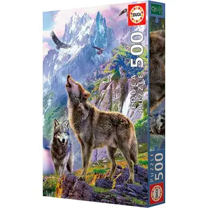 500-piece lobos puzzle in the rocks Educa image-2
