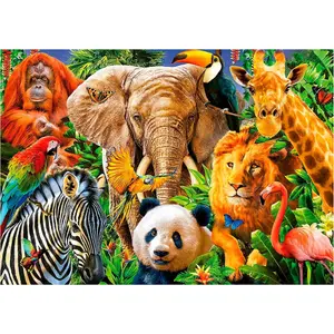 500-piece wild animal collage puzzle Educa image-1