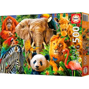 500-piece wild animal collage puzzle Educa image-2