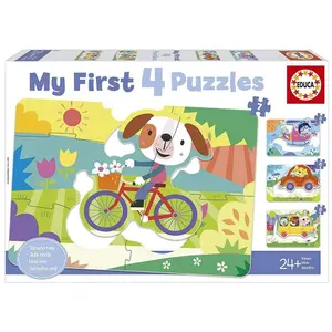 4 in 1 progressive vehicle puzzle Educa My First image-0