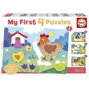 4 in 1 progressive animal puzzle Educa My First image-0
