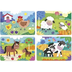 4 in 1 progressive animal puzzle Educa My First image-1