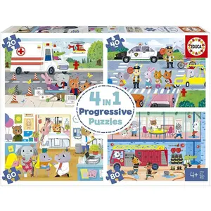 4 in 1 progressive puzzle action hero Educa image-0