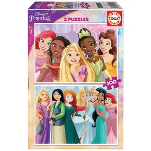 Puzzle of 2 x 100 pieces Educa Disney Princess image-0