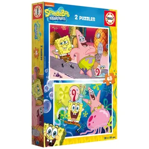 Puzzles with 48 educa bob esponja pieces (x2)  image-0