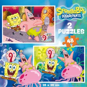Puzzles with 48 educa bob esponja pieces (x2)  image-1