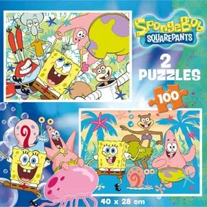 Set of 200 double SpongeBob puzzle pieces Educa image-1