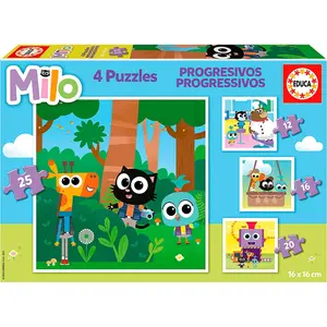 Progressive puzzles of 12-16-20-25 pieces Educa Milo (x4) image-0