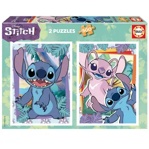 Set of 2 double-sided 500-piece puzzles Educa Stitch image-1