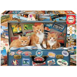 200 piece puzzle Educa Gatitos Viajeros image-0