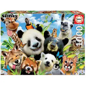 1000 piece puzzle Educa Selfie Llama image-0