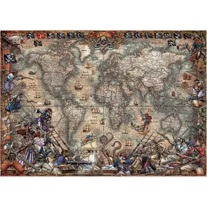 2000 piece puzzle Educa Mapa Piratas image-1