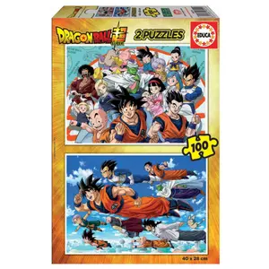 Puzzle of 2 x 100 pieces Educa Dragon Ball image-0