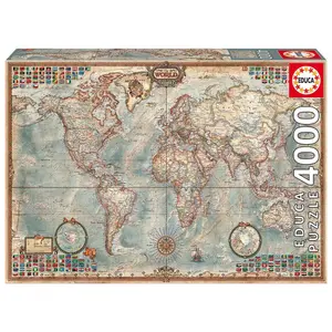 Puzzle de 4000 peças Educa Mapa Mundo image-0