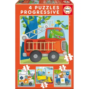 6-9-12-16 peças de puzzle progressivo Rescue Patrol Educa image-0